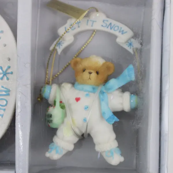 Enesco Cherished Teddies Let It Snow Photo Frame Ornament Set, #118388