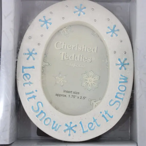 Enesco Cherished Teddies Let It Snow Photo Frame Ornament Set, #118388