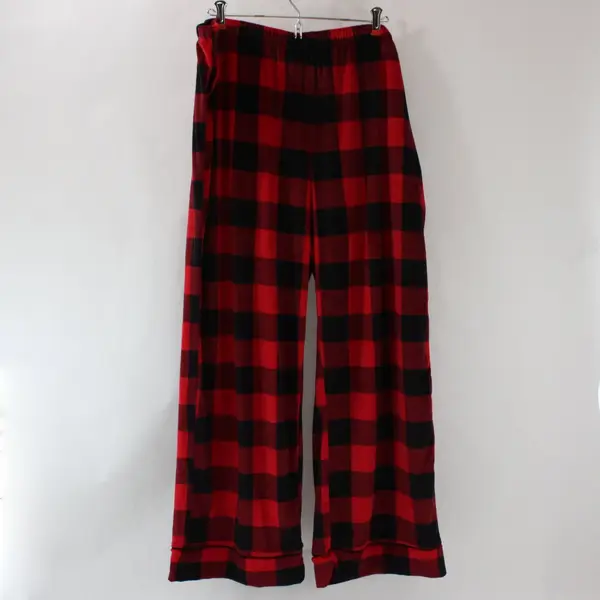 Joyspun Women's 2X Red Black Plaid Pajama Pants 18W-20W