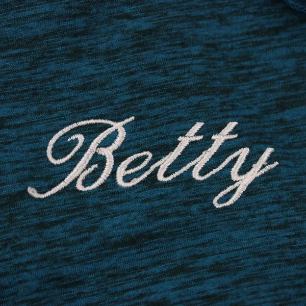 Athletic Works Women's XL 16-18 Teal Space Dye Full Zip Hoodie Betty Embroidery
