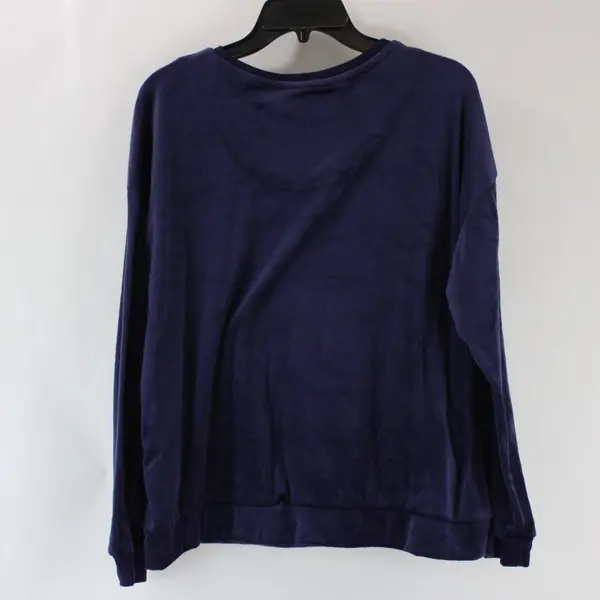 Nautica Women's Large Purple Fleece Henley Long Sleeve Stretch Shirt