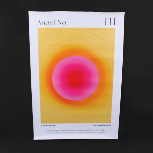 Colorful Gradient Aura Angel Number 111 Poster Wall Art 16x24