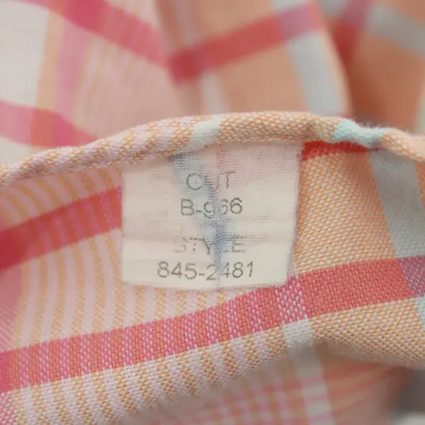 Cabin Creek Women's 3X Plaid Button-Up Shirt Orange/Pink Wrinkle-Free