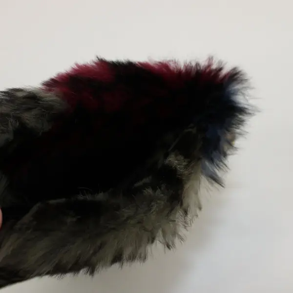 Unbranded Faux Fur Drawstring Pouch Blue Black Gray Burgundy 7x5.5 in