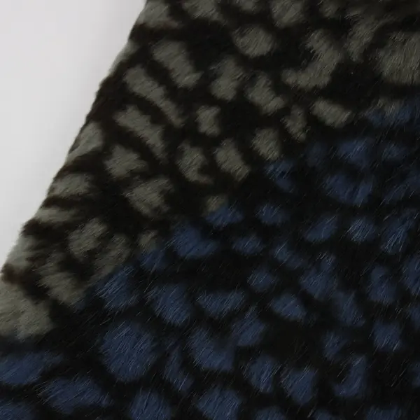 Unbranded Faux Fur Drawstring Pouch Blue Black Gray Burgundy 7x5.5 in