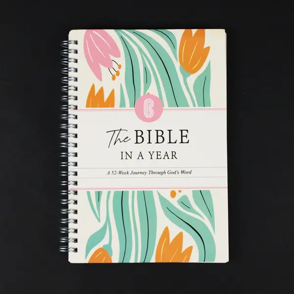 The Bible in a Year 52-Week Spiral-Bound Floral Devotional Journal