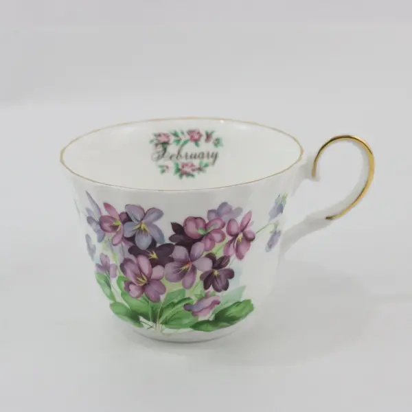 Royal Patrician Bone China February Violet Flower of Month Cup Saucer