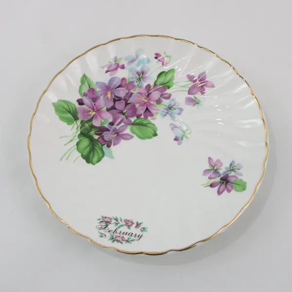 Royal Patrician Bone China February Violet Flower of Month Cup Saucer