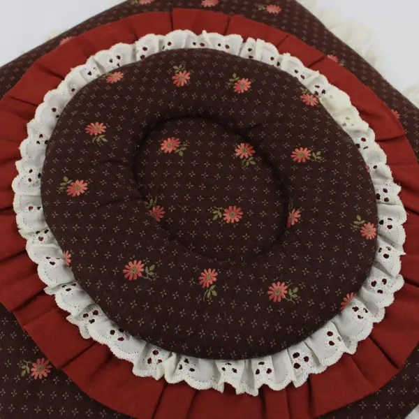 Decorative Brown Floral Fabric Lace Photo Album Box 11.5 x 12 Inch