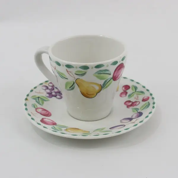 Farberware Orchard Cup & Saucer Set Fruit Leaf 3060 Pattern
