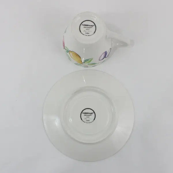 Farberware Orchard Cup & Saucer Set Fruit Leaf 3060 Pattern