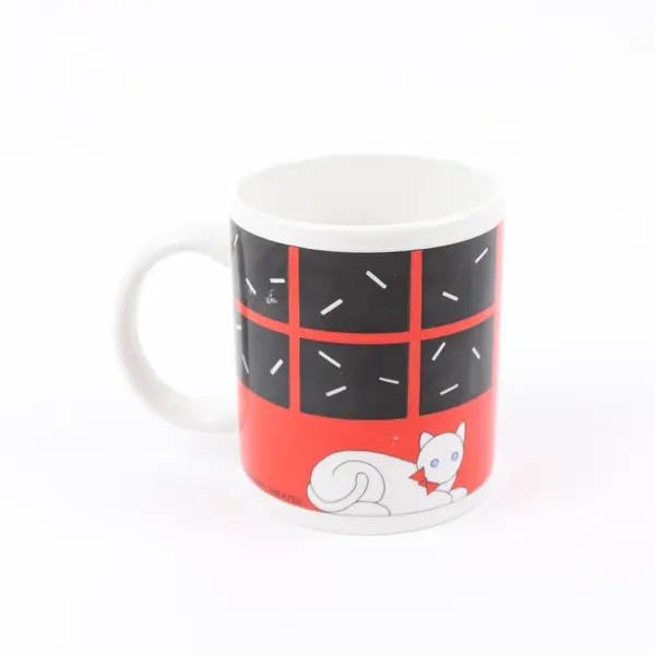 Miyazaki Creates Christmas Tree Cat Coffee Mug Red Ceramic Holiday