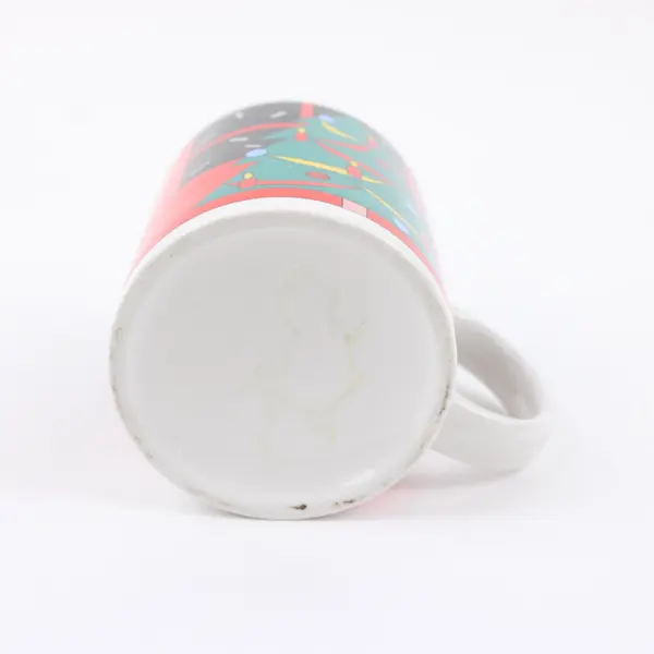 Miyazaki Creates Christmas Tree Cat Coffee Mug Red Ceramic Holiday