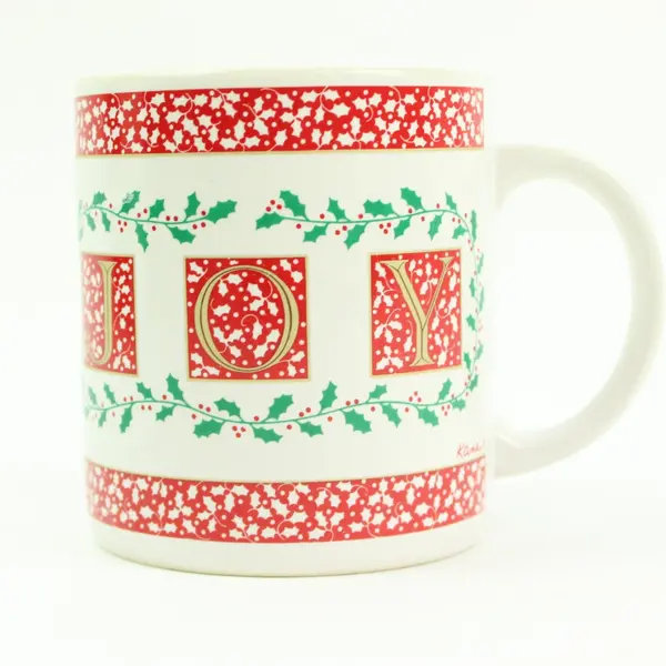  JOY K.I.C. Christmas Coffee Mug Red Green Korea