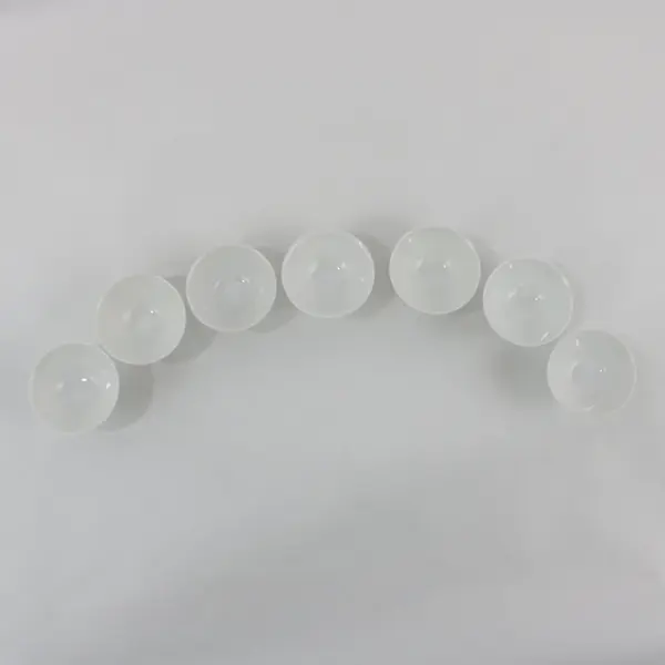 Set of 7 Japanese Ceramic Footed Sake Cups White Glaze