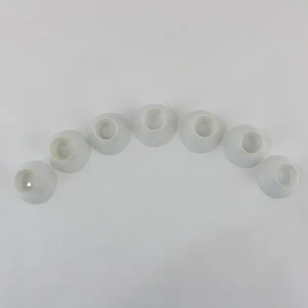 Set of 7 Japanese Ceramic Footed Sake Cups White Glaze