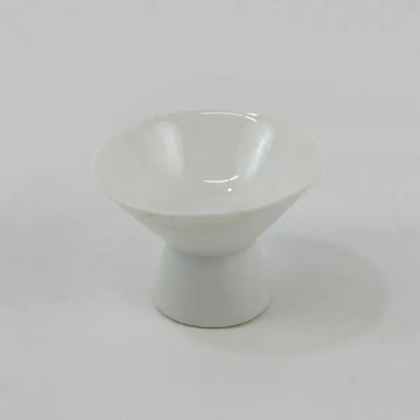 Set of 7 Japanese Ceramic Footed Sake Cups White Glaze