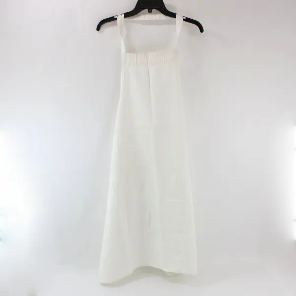 White Bib Apron Adjustable Neck Strap Tie Waist 35 x 32.5 Inches