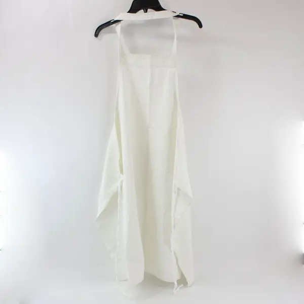 White Bib Apron Adjustable Neck Strap Tie Waist 35 x 32.5 Inches