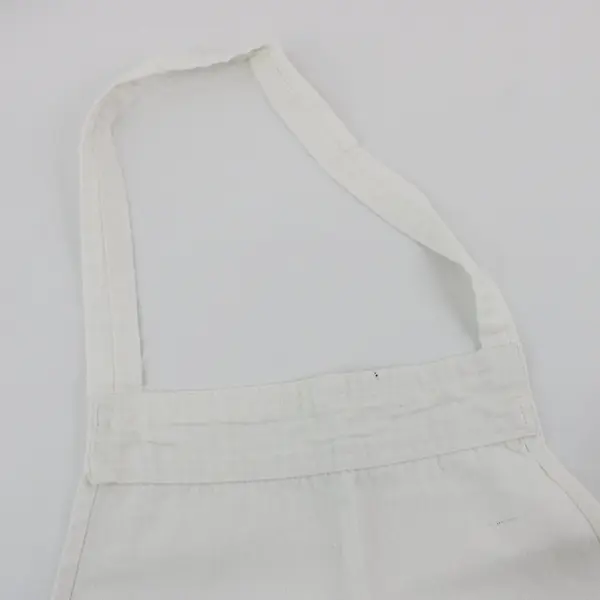 White Bib Apron Adjustable Neck Strap Tie Waist 35 x 32.5 Inches