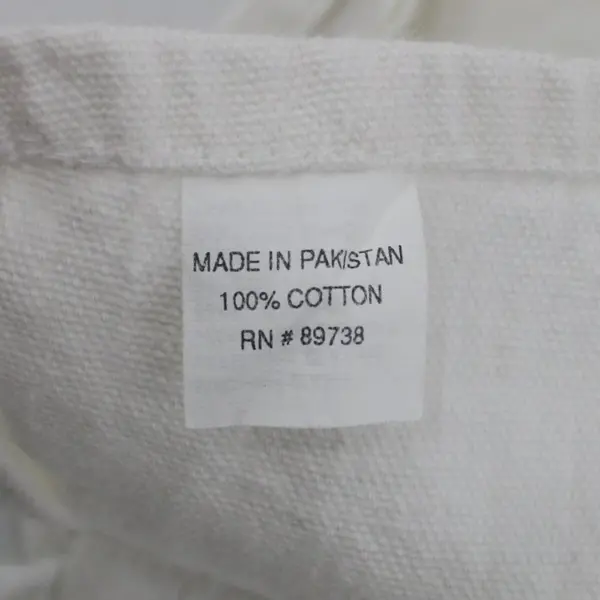 White Bib Apron Adjustable Neck Strap Tie Waist 35 x 32.5 Inches