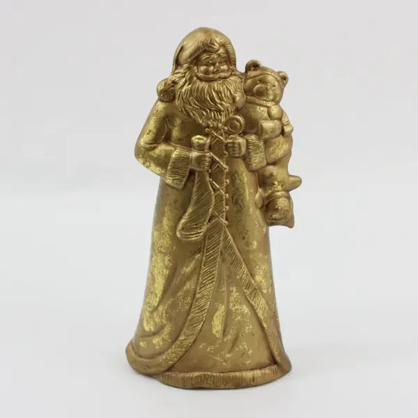 1996 Enesco Otagiri Santa Claus Figure Gold Painted 8.5"