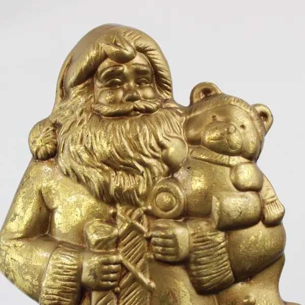 1996 Enesco Otagiri Santa Claus Figure Gold Painted 8.5"