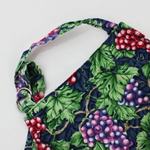 Grape Print Bib Apron Adjustable Neck Waist One Size 26.5 x 31