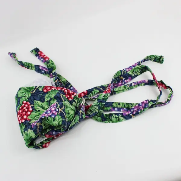 Grape Print Bib Apron Adjustable Neck Waist One Size 26.5 x 31