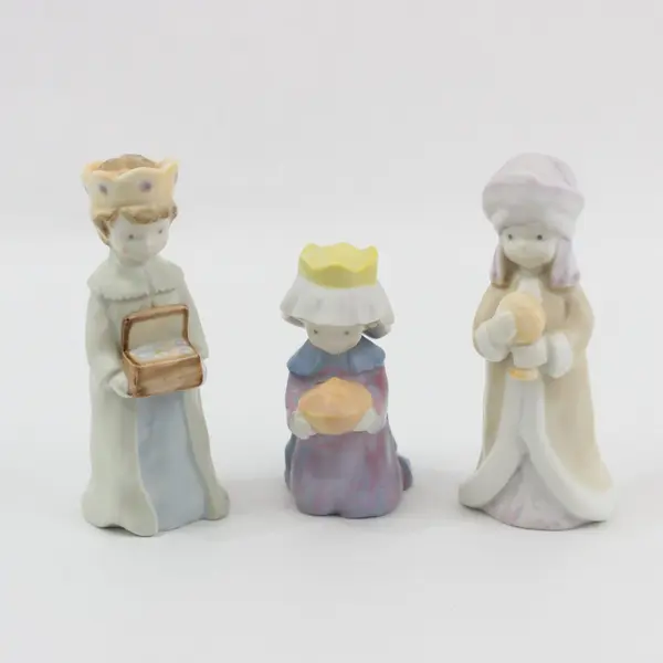 1989 Enesco Raecath Three Kings Porcelain Christmas Figurine Set 3 Pc