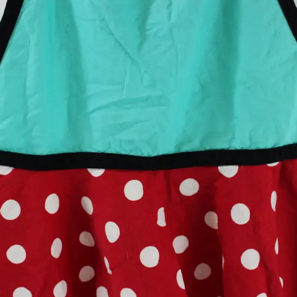 Green Red Polka Dot Bib Skirt Apron Adjustable Waist Neck Ties