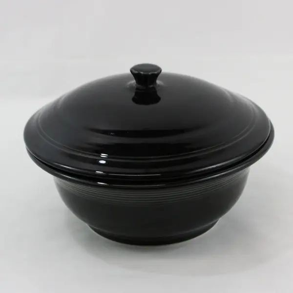Homer Laughlin Fiestaware 2 Qt Covered Casserole Dish Black USA