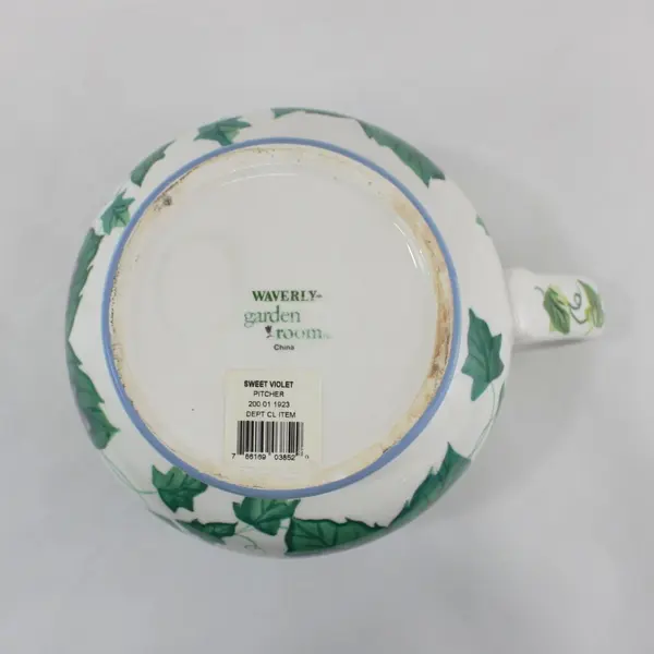 Waverly Garden Room Sweet Violet 96 Oz Floral Ceramic Pitcher