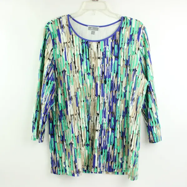 JM Collection Women's Multicolor Long Sleeve Top Size Large