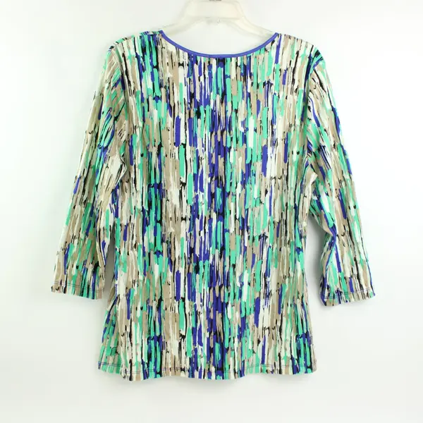 JM Collection Women's Multicolor Long Sleeve Top Size Large