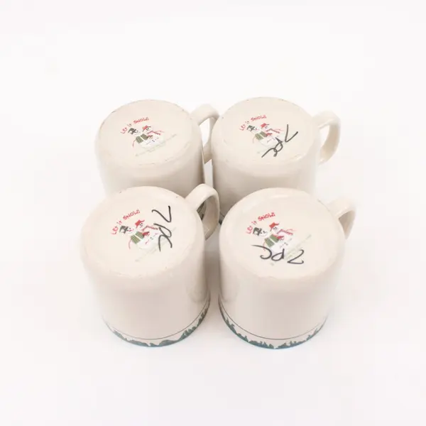 Atico Let It Snow Coffee Cocoa Mugs Set of 4 Holiday