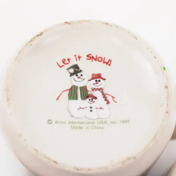 Atico Let It Snow Coffee Cocoa Mugs Set of 4 Holiday
