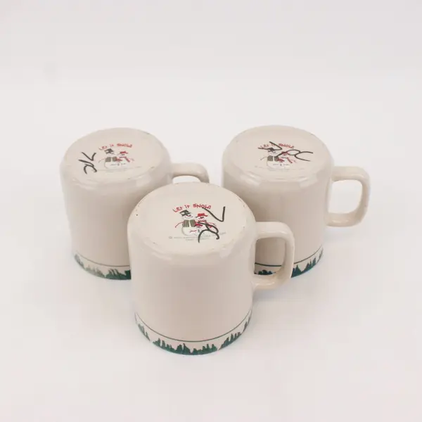 Atico Let It Snow Coffee Cocoa Mugs Set of 3 FLAWED