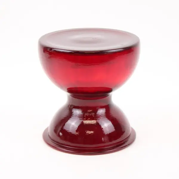 Red Hourglass Flower Vase 6 Inch Pre-Owned Home Decor