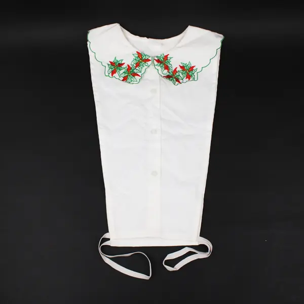 Christmas Poinsettia Embroidered Dickie Collar One Size Holiday Accessory FLAWED