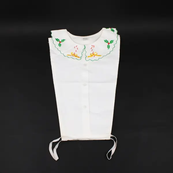 Christmas Candy Cane Embroidered Dickie Collar One Size Holiday Accessory FLAWED