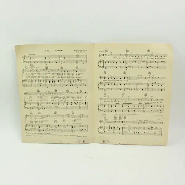 Cool Water Bob Nolan Vintage Sheet Music Portrait Cover