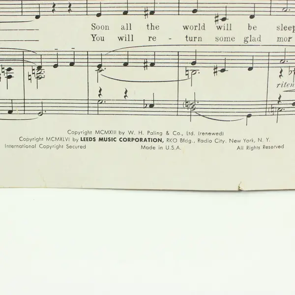 Bing Crosby Now Is the Hour Maori Farewell Song Sheet Music Leeds Music