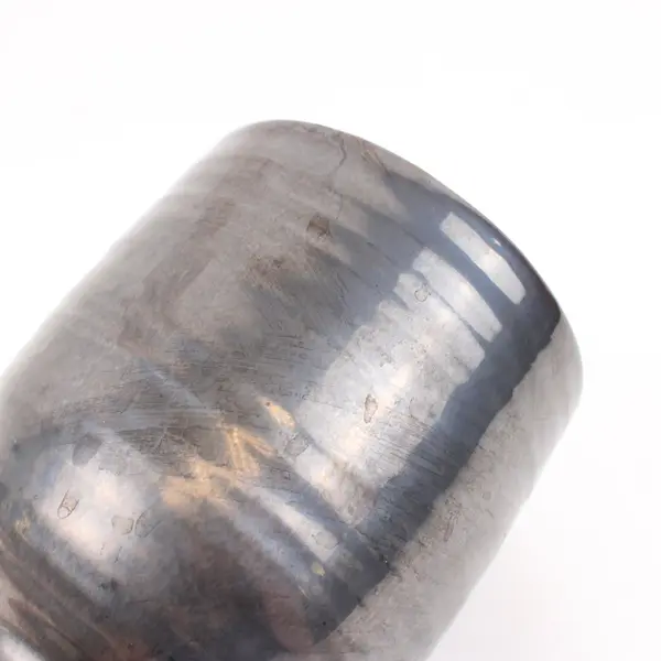 Glazed Gray Ceramic Pedestal Vase 7-3/4 Inch Decorative Pottery