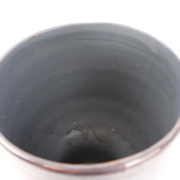 Glazed Gray Ceramic Pedestal Vase 7-3/4 Inch Decorative Pottery