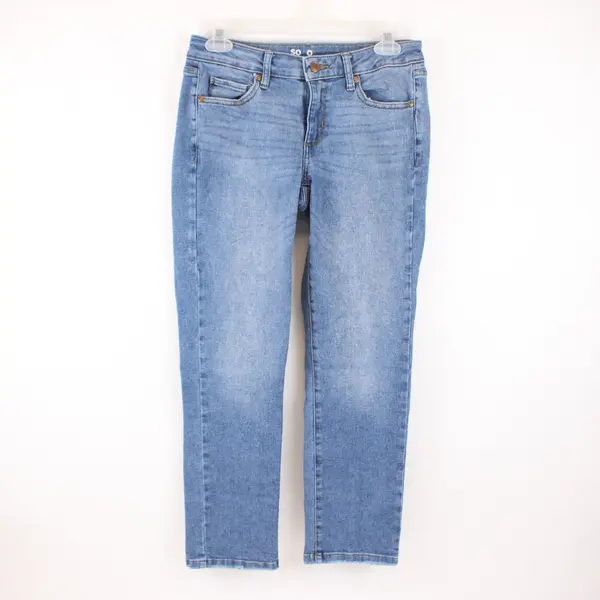 Sonoma Women's Distressed Straight-Leg Jeans Medium Wash Size 6P Petite