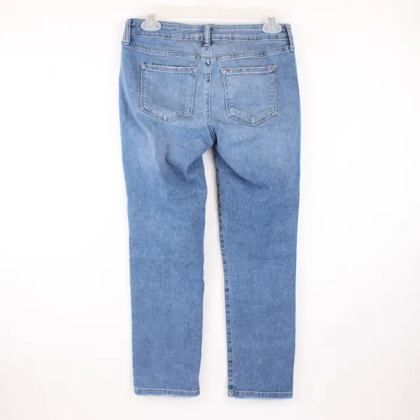 Sonoma Women's Distressed Straight-Leg Jeans Medium Wash Size 6P Petite