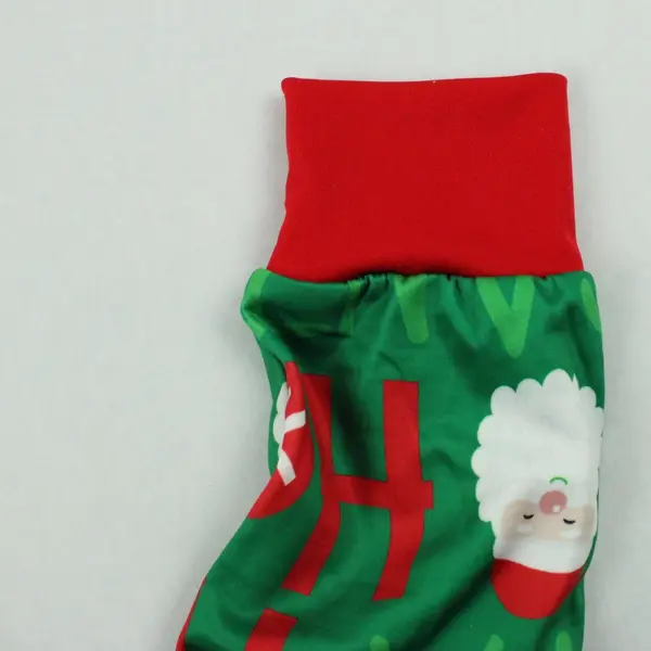 Kids Green Santa Print Hooded Pajamas Size 8-10