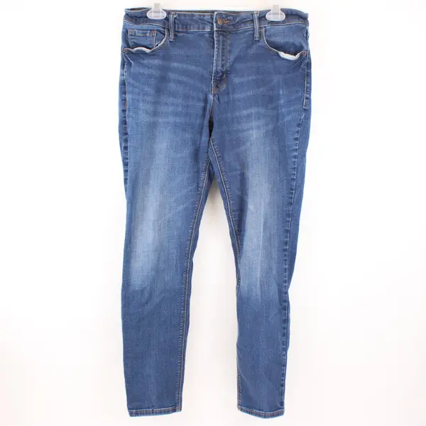 Old Navy Rockstar Super Skinny Jeans Women's 14 Medium Wash Mid Rise