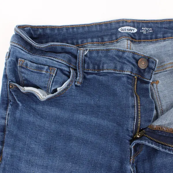 Old Navy Rockstar Super Skinny Jeans Women's 14 Medium Wash Mid Rise